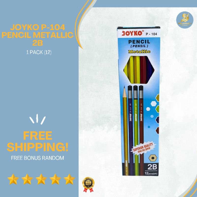 

Joyko Pensil Metallic 2B/ 1 Pack (12)/ HARGA TERJANGKAU KUALITAS TERBAIK!/ FREE BONUS RANDOM!
