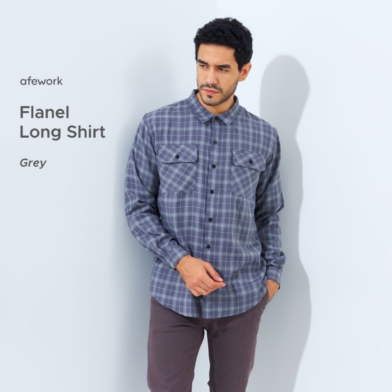 Kemeja Flanel Long Shirt Reg Fit By Afework Kemeja Pria Kotak Murah