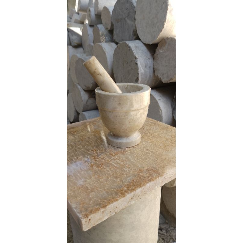 Lumpang Alu Batu Marmer Lesung Marmer Tumbukan Obat/Puyer