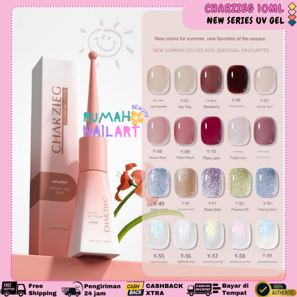NEW CHARZIEG 2023 SERIES Nail Gel Polish Sexy Hot Colors 60 Colors / Kutek Charzieg Cat Kuku 10ml / 