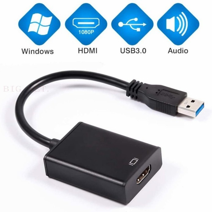 Kabel Converter USB 3.0 To HDMI Female Converter Adapter/ USB 3.0 To HDMI (USB input-VGA output)