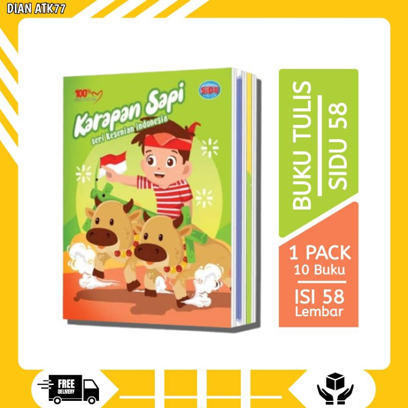 

Buku Tulis Sidu 58/Buku Tulis Sinar Dunia 58/ Buku Tulis 58 lembar/Sidu 58 Harga 1 Pack
