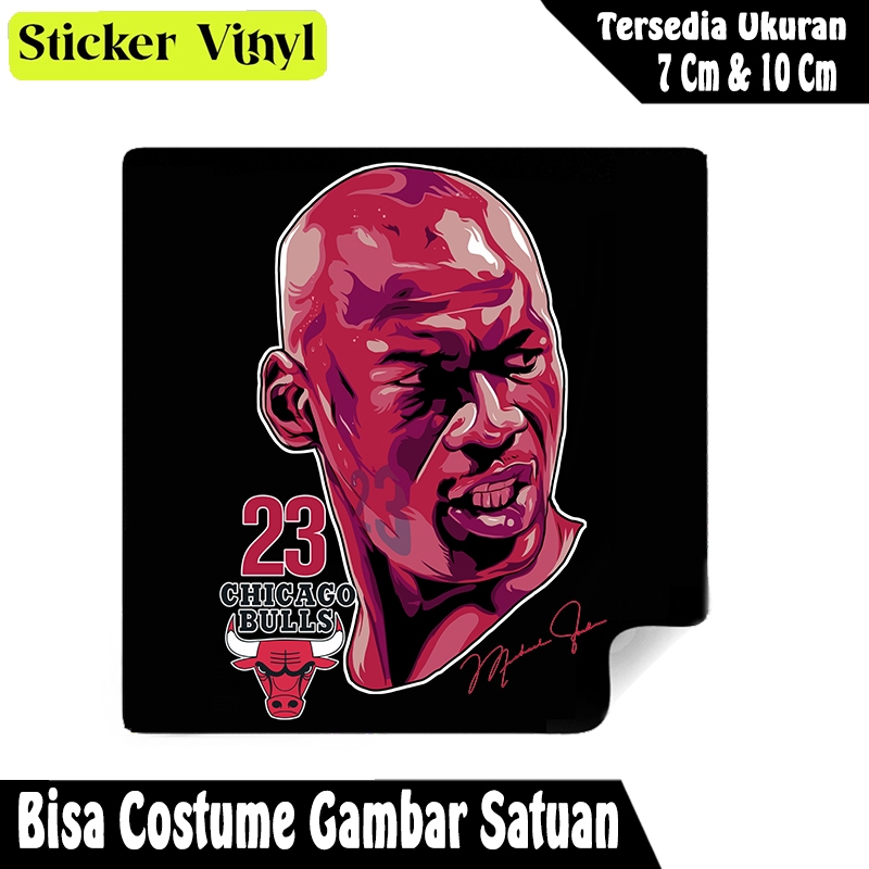 

Radit667 Stiker Sticker Pemain Basket Michael Jordan Bust Art Bahan Vynil Tahan Air Bisa Custom Gambar