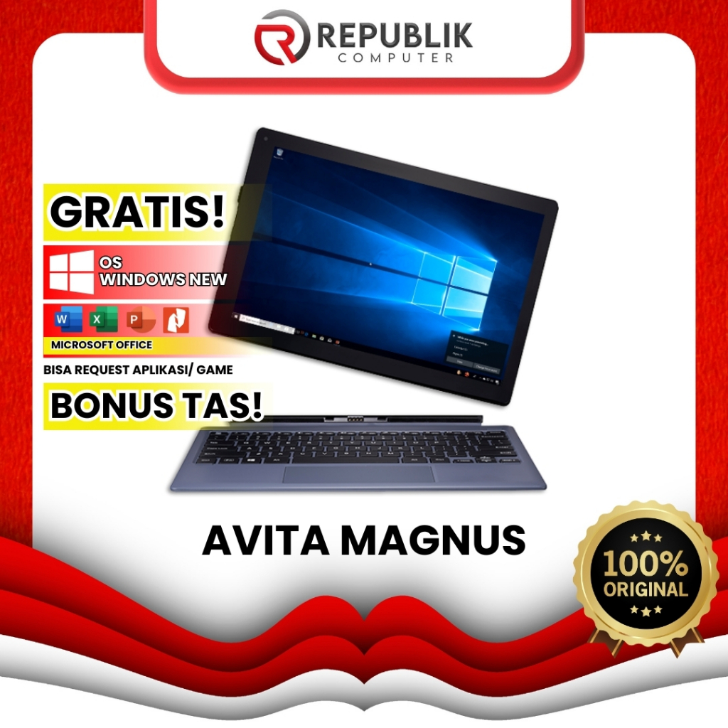 AVITA MAGNUS LAPTOP BISA JADI TABLET  LAYAR TOUCHSCREEN RAM BESAR TERMURAH BERGARANSI