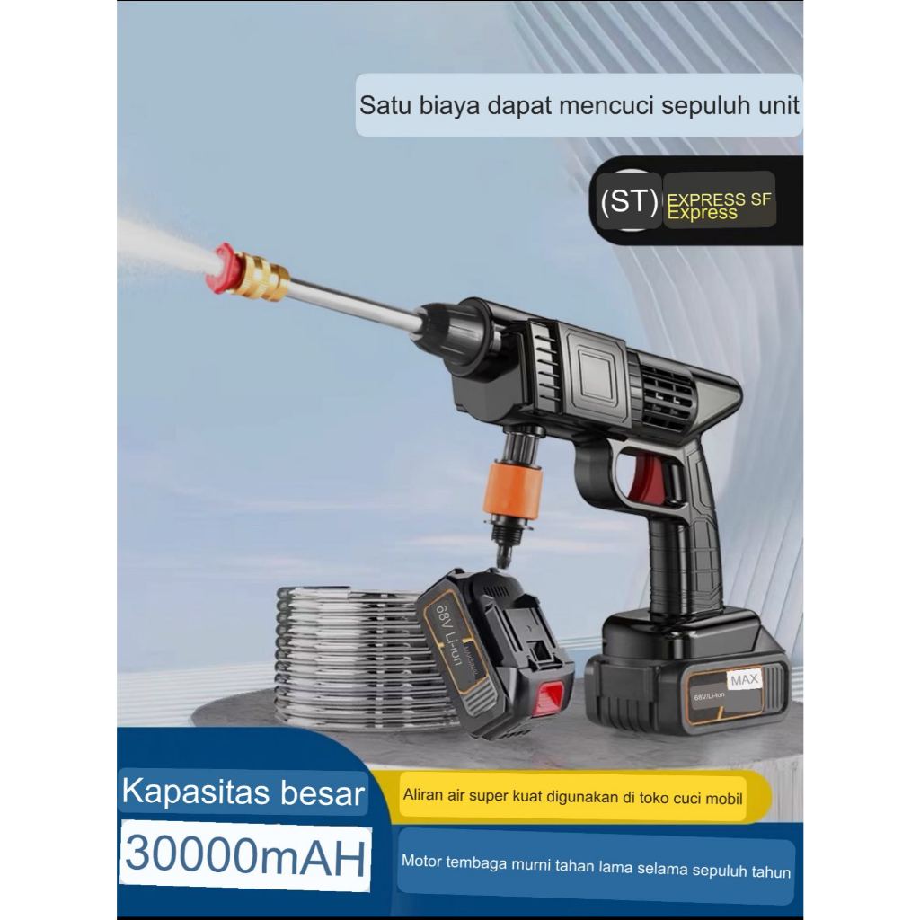 Alat Cuci Motor Mobil Alat Semprot Cordless Jet Cleaner Dengan Baterai 48 Volt
