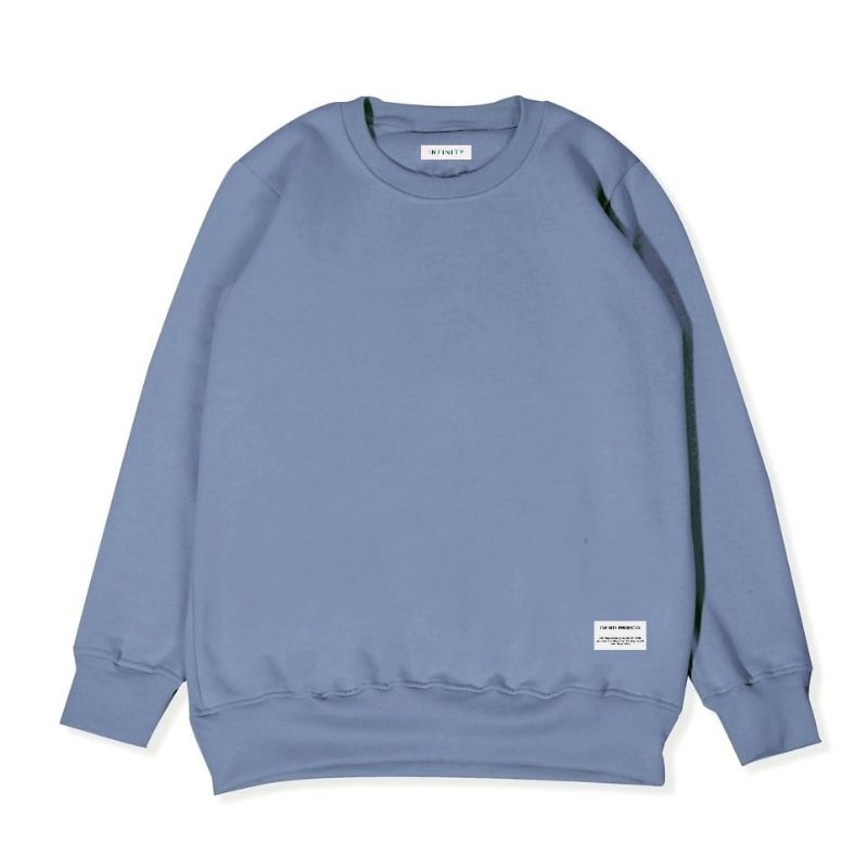 SWEATER DENIM POLOS OVERSIZE | CREWNECK CASUAL UNISEX