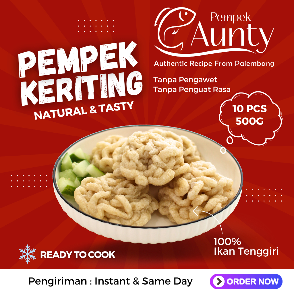 

PEMPEK AUNTY ASLI PALEMBANG - PEMPEK KERITING Isi 1O Pcs (FROZEN)