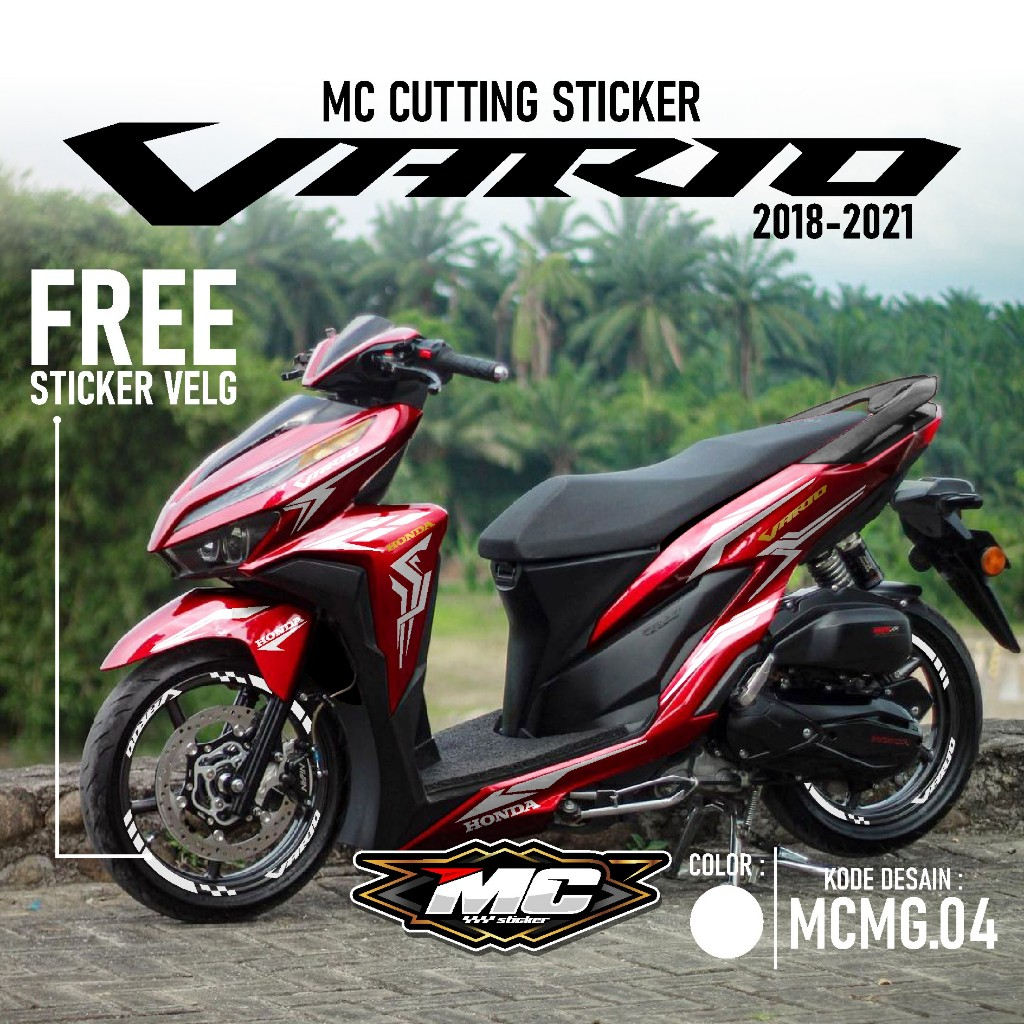 MC Cutting Sticker - Aksesoris Motor Stiker Honda Vario 125 & 150 New Terbaru 2018 2019 2020 2021 Fr