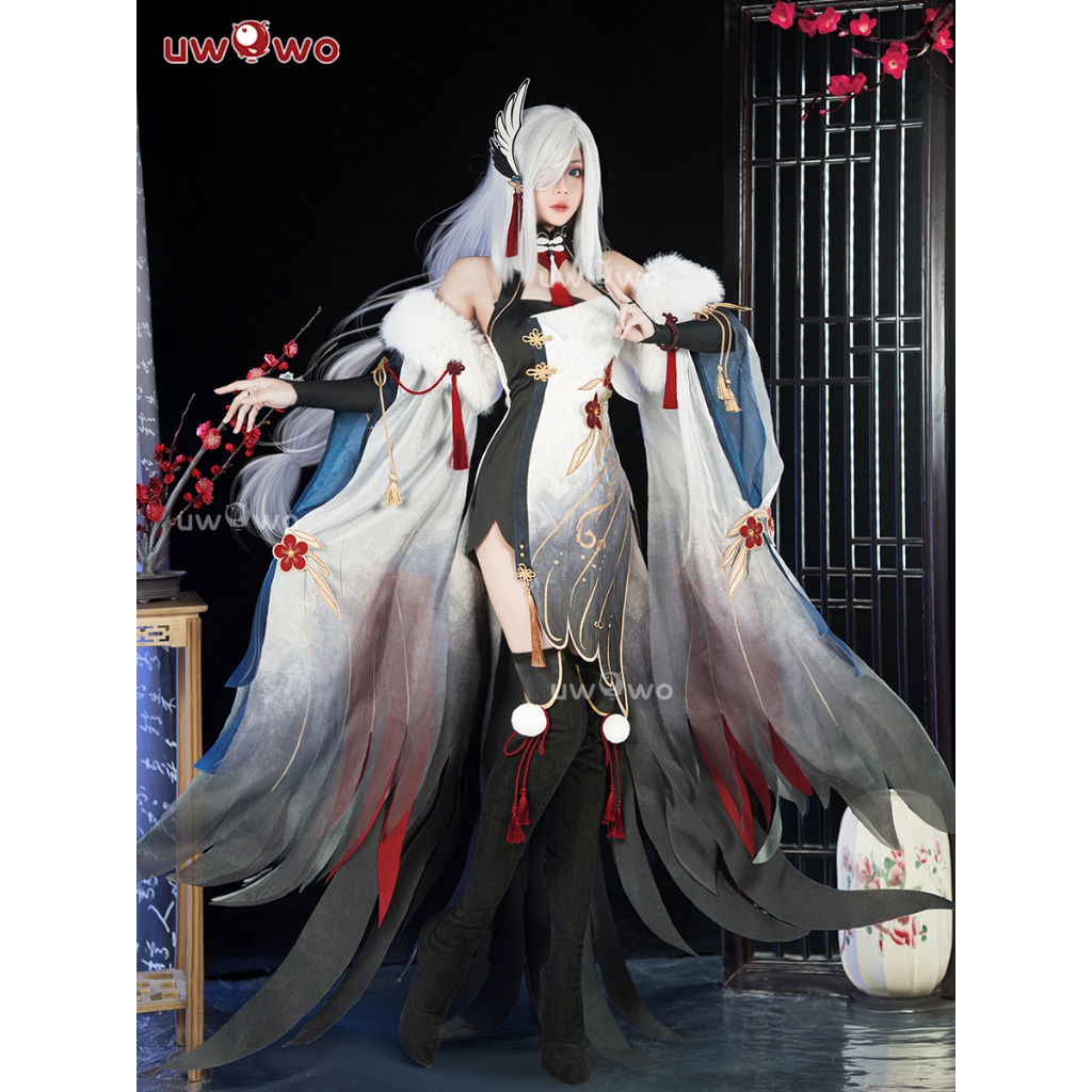【Uwowo】Genshin Impact cosplay Shenhe cosplay Costume and Shenhe Wig