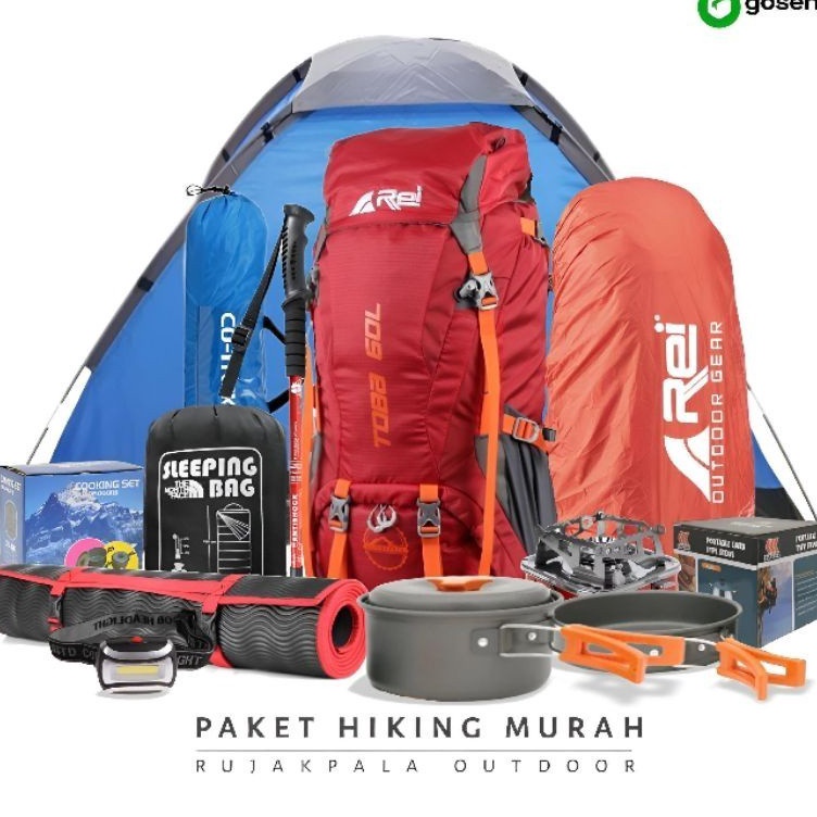 Ready Diskon  Promo paket camping carrier arei toba 6L paket solo hiking paket mendaki komplit full 