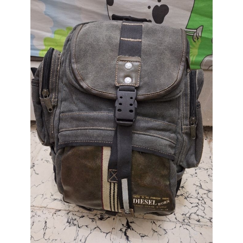 PREloved Tas ransel diesel backpack tebal dan kuat / tas pria laki laki tas kerja tas gunung tas cam