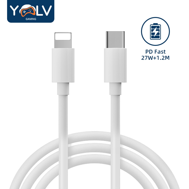 YLV Kabel Data iphone fast charging PD 27W Charger Type C To Lightning for iphone 7-14 Original
