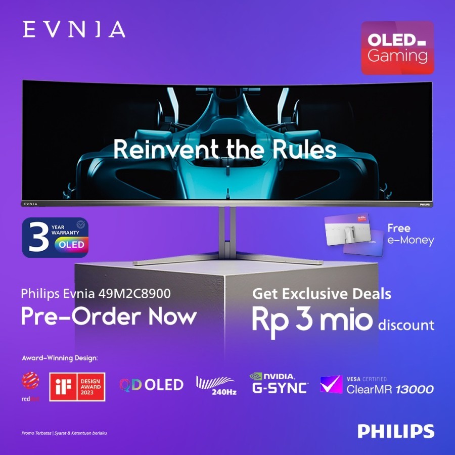 Monitor LED Philips EVNIA 49" 49M2C8900/27 Dual QHD