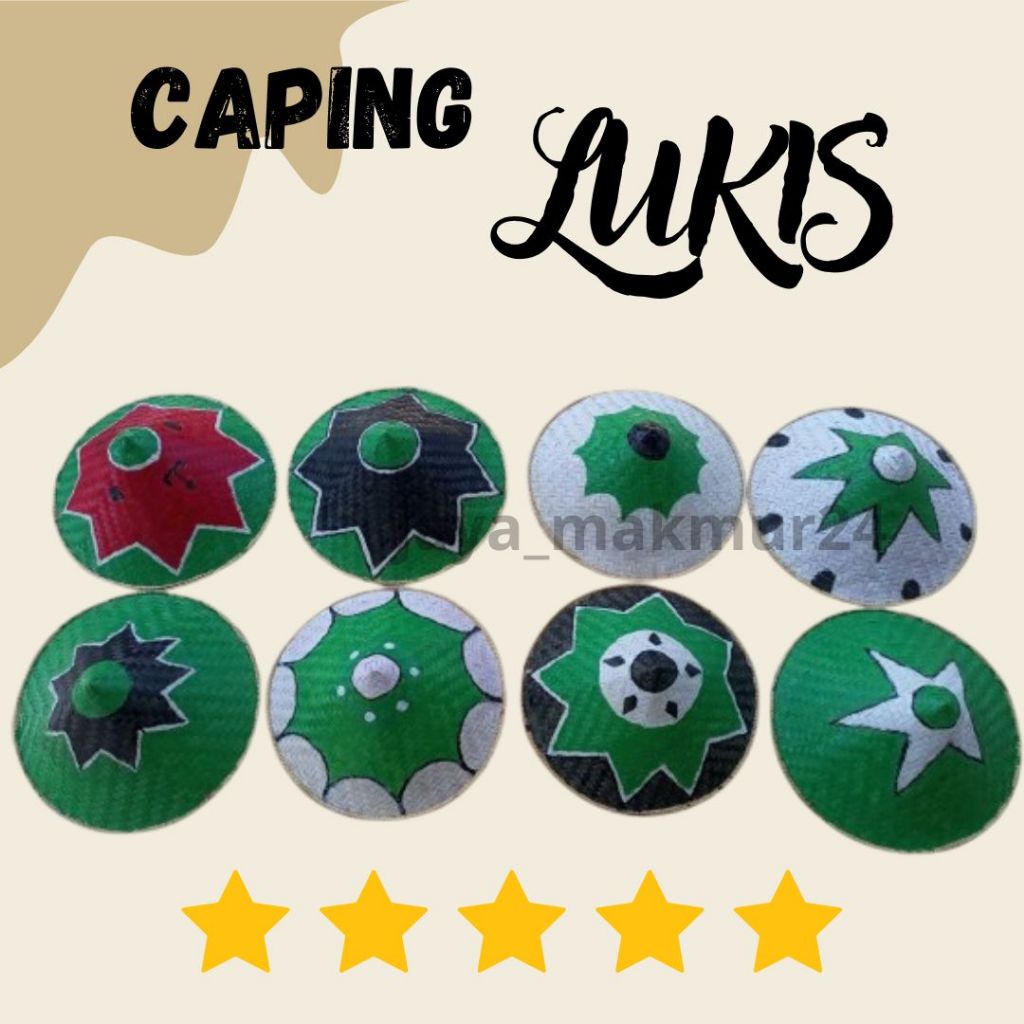 topi caping anak / caping bambu lukis  / caping bambu anak
