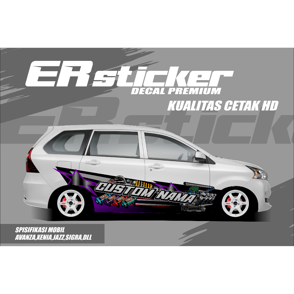 A2 AVX - DECAL THAILOK  MOBIL AVANZA XENIA SIGRA CALYA / FREE CUSTOM NAMA / STIKER MOBIL TERBARU VIR