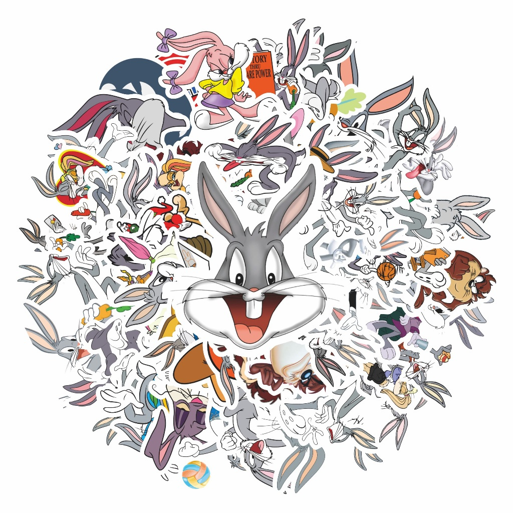 

COD✨ 100 Pcs Stiker Lucu Motif Kartun Bugs bunny Anti Air Untuk Dekorasi Notebook Sepeda Skateboard Handphone DIY