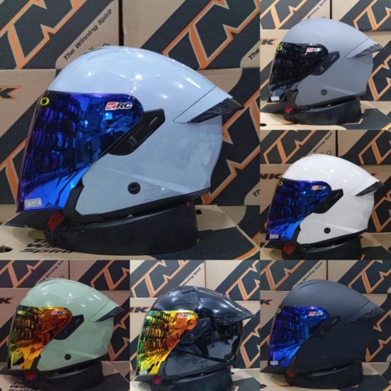 Helm half face INK Terra 2 Solid Paket ganteng Visor Iridium