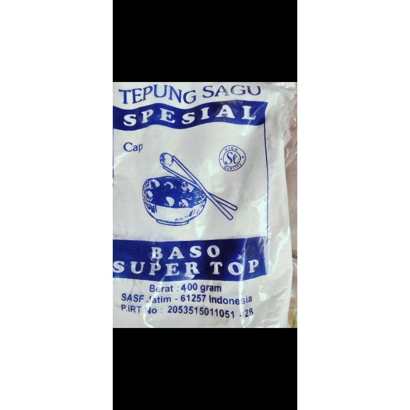 

TEPUNG AREN ATAU TEPUNG SAGU SPESIAL CAP BASO SUPERTOP 400GRAM