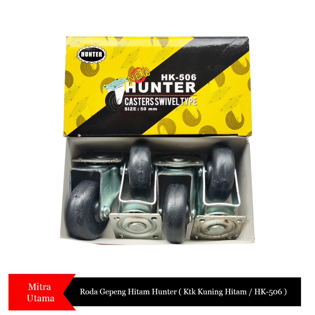 Roda hunter KOTAK KUNING Etalase 2 Inch / set (4buah ).