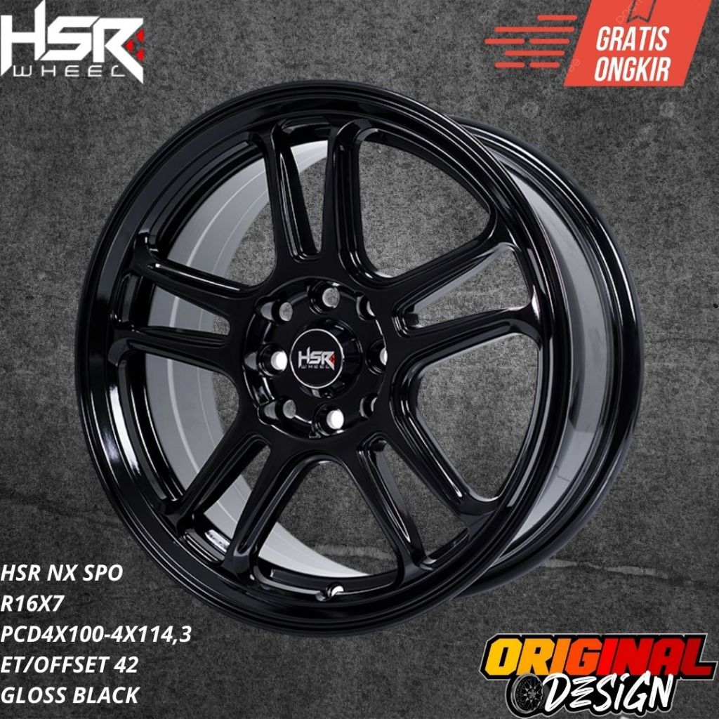 Velg mobil ring 16 HSR NX-SPO R16 Untuk AVANZA , XENIA , EVALIA , GRAND LIVINA