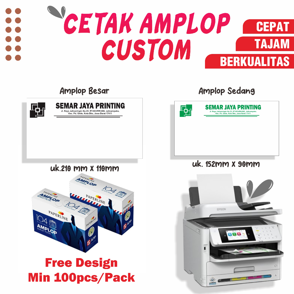 

Cetak Amplop Custom / Amplop Instansi / Amplop Sumbangan Custom dll