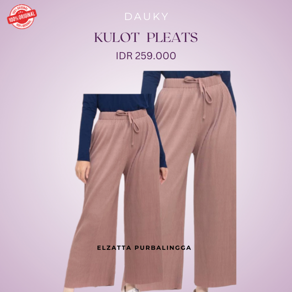 Dauky Celana Kulot Pleats Panjang Kulot Plisket New Dauky