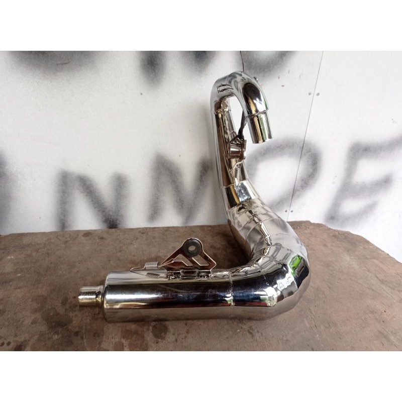 KNALPOT GOPED X5 MESIN KIRI FULL CROME ORIGINAL NLK28