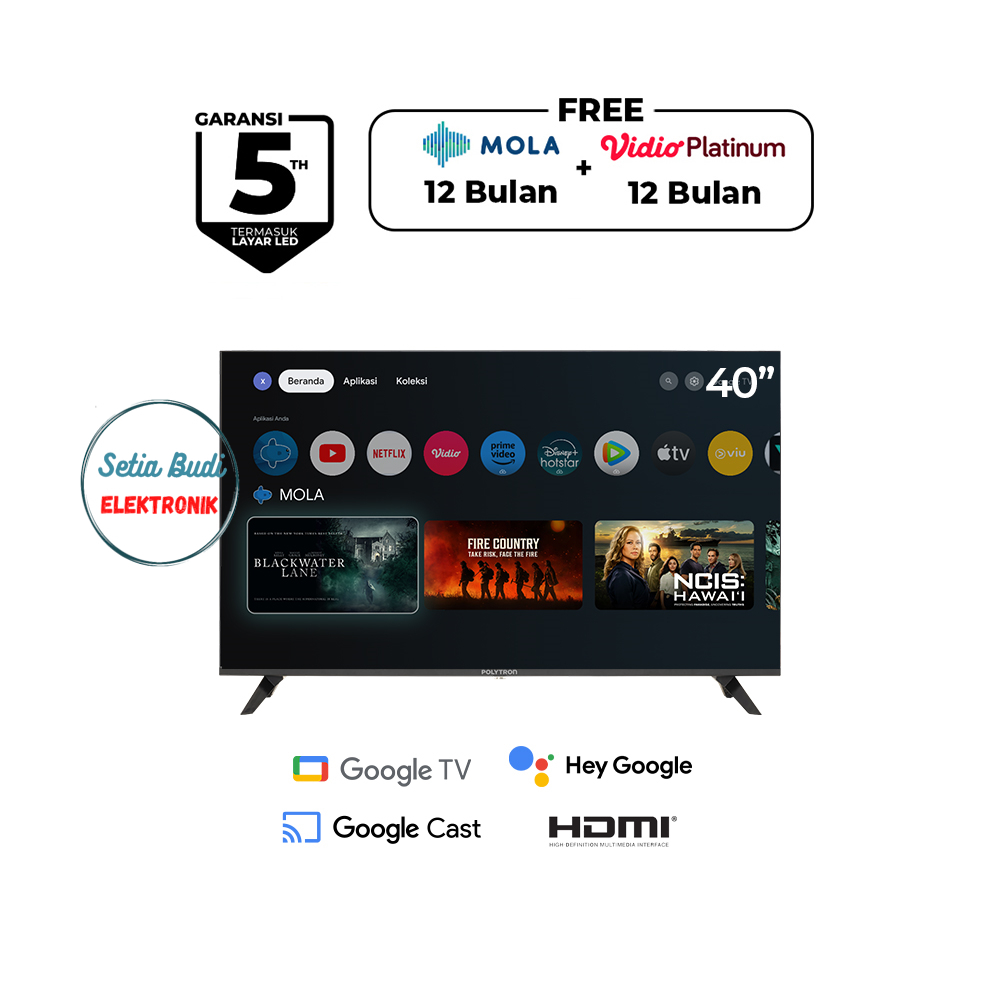 POLYTRON GOOGLE TV 40 inch  LED  40 INCI TV POLYTRON PLD40RG9059 ANDROID TV 40 inci POLYTRON ANDROID