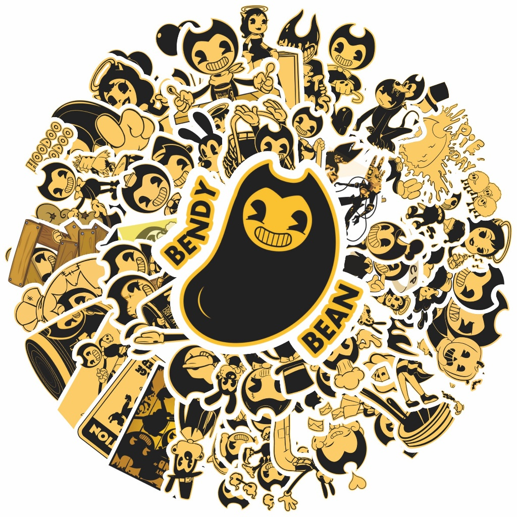 

COD✨ 100 Pcs Stiker Motif Kartun Bendy And Ink Machine Anti Air Untuk Dekorasi Notebook Sepeda Skateboard Handphone DIY