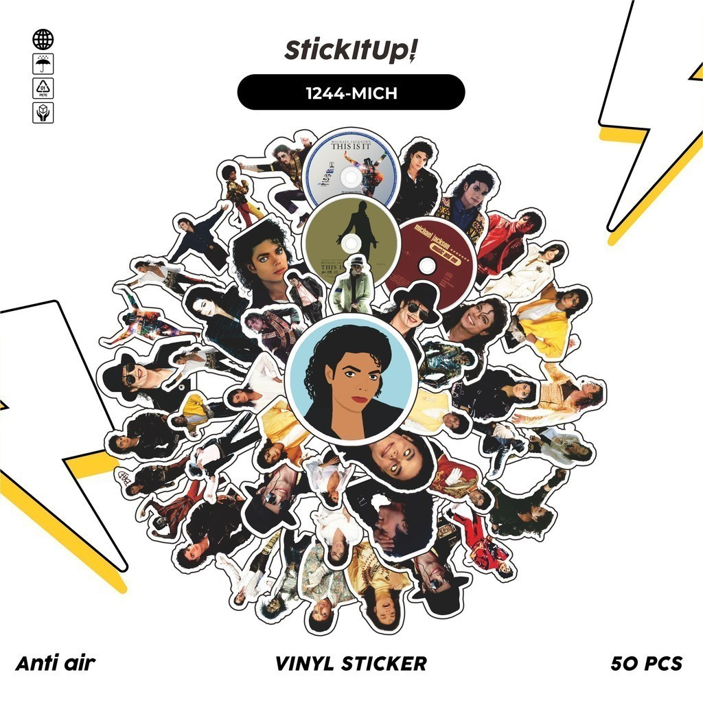 

COD✨ 100 Pcs Stiker Michael Jackson Lucu Anti Air Untuk Dekorasi Notebook Sepeda Skateboard Handphone DIY