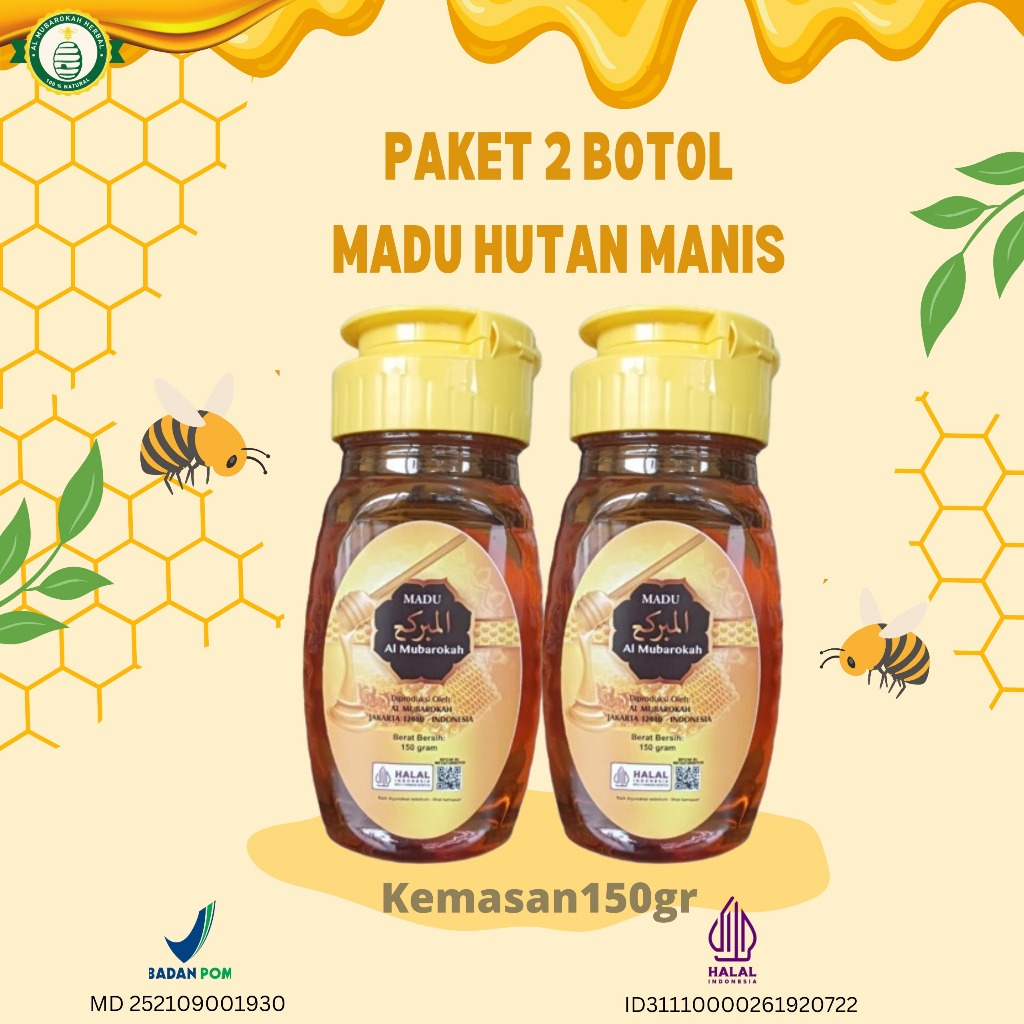

AL MUBAROKAH - Madu Hutan Al Mubarokah Paket isi 2 Kemasan150 gr