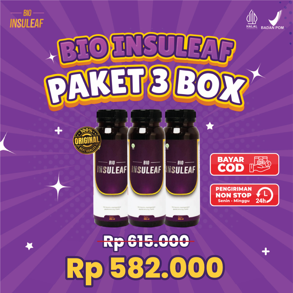 

Paket 3 Botol Bio Insuleaf Jamu Herbal Bantu Atasi Masalah Kolesterol & Gula Darah