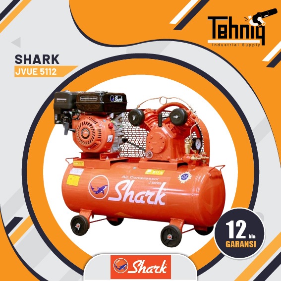 Shark Jvue 5112 Mesin Kompresor Angin Unloader Dengan Mesin Bensin + Engine Se 162 1/2 Hp