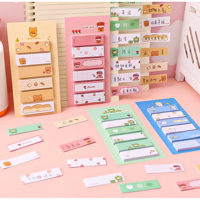 

Sticky Noted Lucu 6 in 1 Tempelan Kertas Karakter isi 120 lembar. toserbee