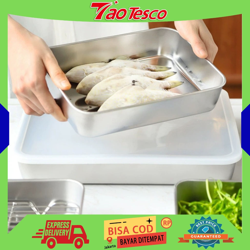 Wadah Sayur Food Box Stainless Dengan Tutup / Tempat Kotak Sayur Wadah makanan