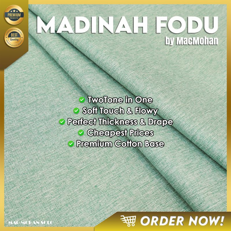 [BEST SELLER] KAIN KATUN MADINAH PREMIUM TERMURAH PER 0.5m MADINA FODU ORIGINAL QUALITY GROSIR ECER 