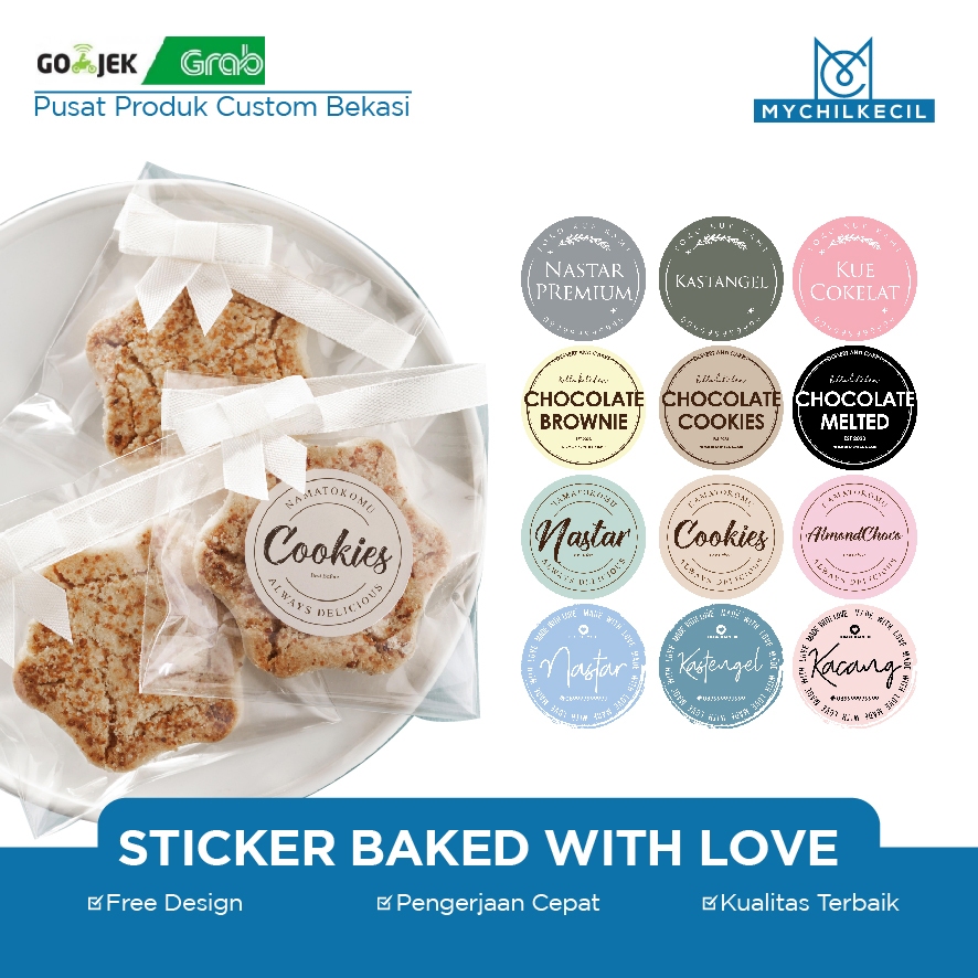 STIKER COOKIES CUTTING BULAT CROMO / STIKER KUE KERING / STIKER KUE / STIKER OLSHOP / STIKER NASTAR 