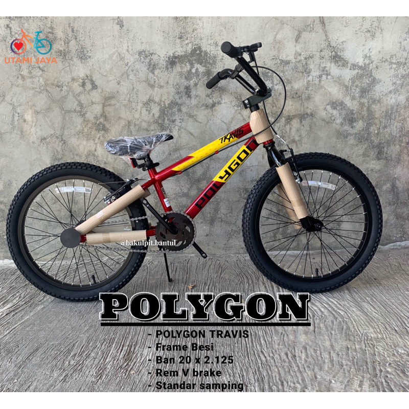 ( Khusus Kurir Instan ) Sepeda Anak Cowok BMX Polygon Travis ukuran 20 inch | Sepeda BMX ring 20 inc