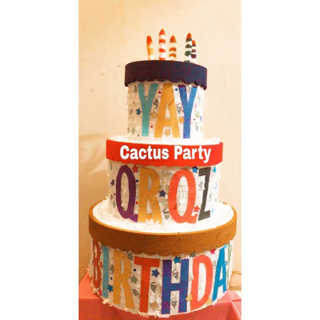 Pinata Pukul / Pinata Tarik  Karakter Ulang Tahun Motif cake Tart (tanpa Hiasan Bunga)