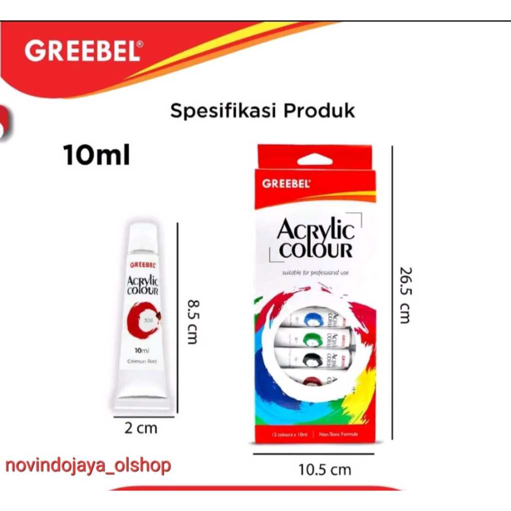 

CAT ACRYLIC PAINT GREEBEL 10ML 12 WARNA (12PCS) TERMURAH