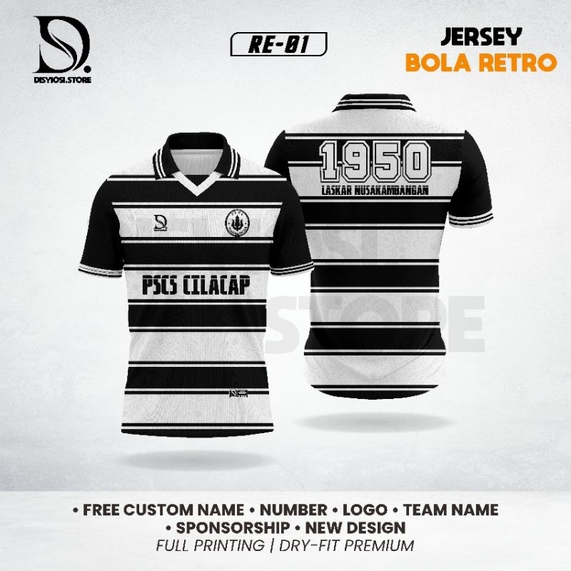 JERSEY RETRO PSCS / JERSEY BOLA BISA SATUAN FREE CUSTOM (NAMA,LOGO,DLL)