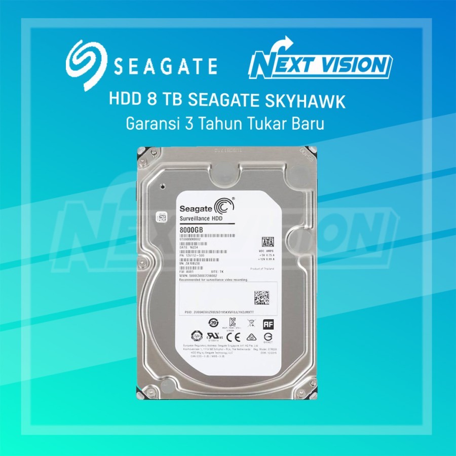 SEAGATE - HDD SEAGATE SKYHAWK 8TB GARANSI 3 TAHUN