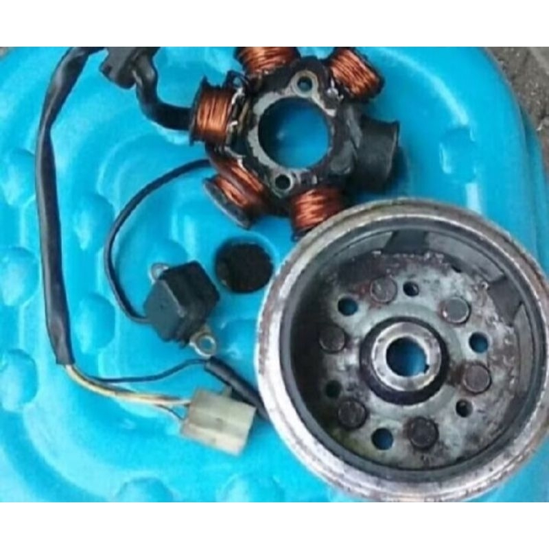 1 SET PENGAPIAN/SPUL MAHGNET MOTOR HONDA SUPRA FIT/GREN SUPRA ORIGINAL CABUTAN