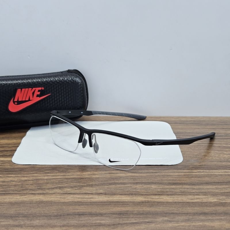 Frame Kacamata Sporty Pria Wanita half frame 7929 Matte Black