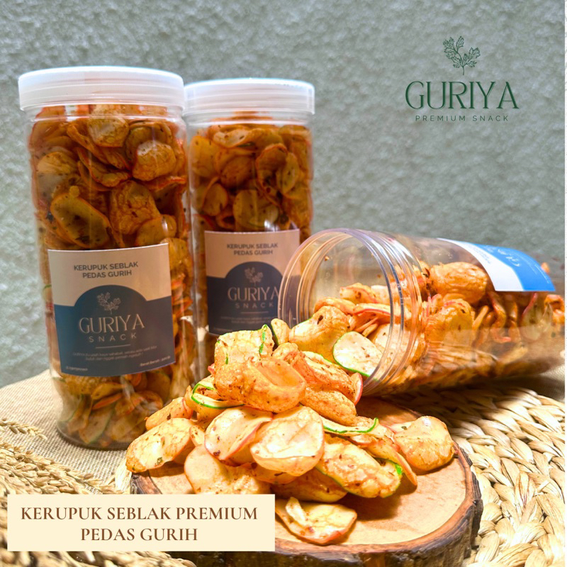 

KERUPUK SEBLAK / KERUPUK BAWANG PREMIUM PEDAS GURIH CEMILAN GURIYA SNACK 225GR