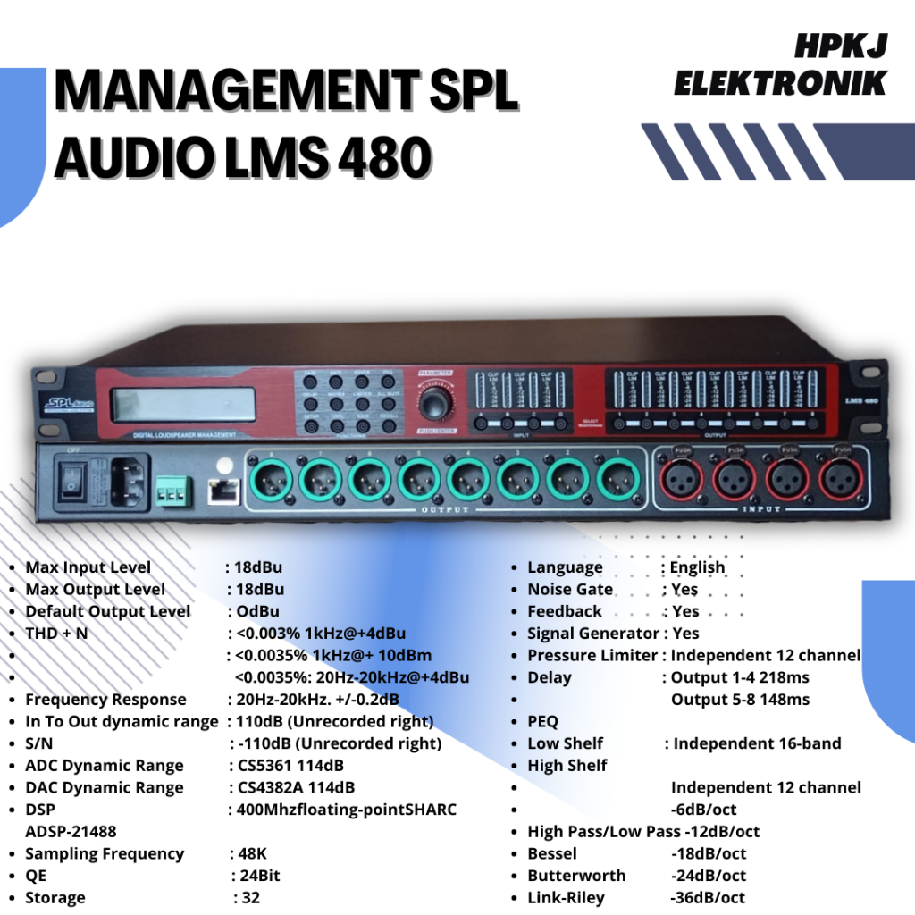 Digital Loudspeaker Management System LMS 480 Management SPL AUDIO LMS 480
