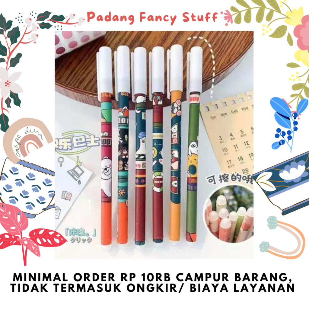 

PFS - Pulpen Hapus Erasable Pen Bolpen Hapus Motif Karakter Pen Hapus Tinta Hitam / Pulpen Gel Tinta Bisa Dihapus Bolpoin Gel Bisa