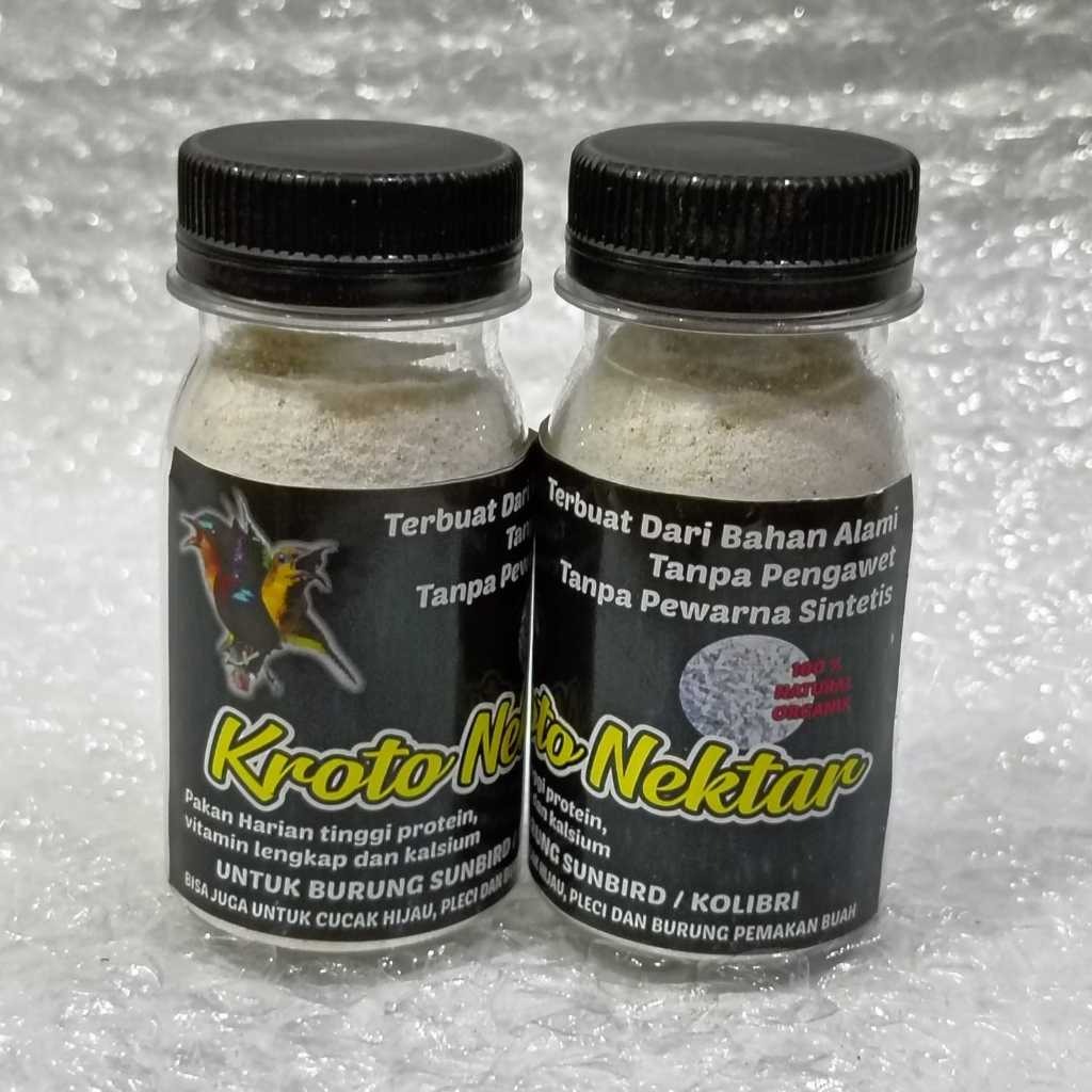 KROTO NEKTAR SERBUK KROTO NEKTAR PAKAN HARIAN UNTUK SOGON KONIN KOLIBRI SUNBIRD PLECI DAN SEMUA JENI