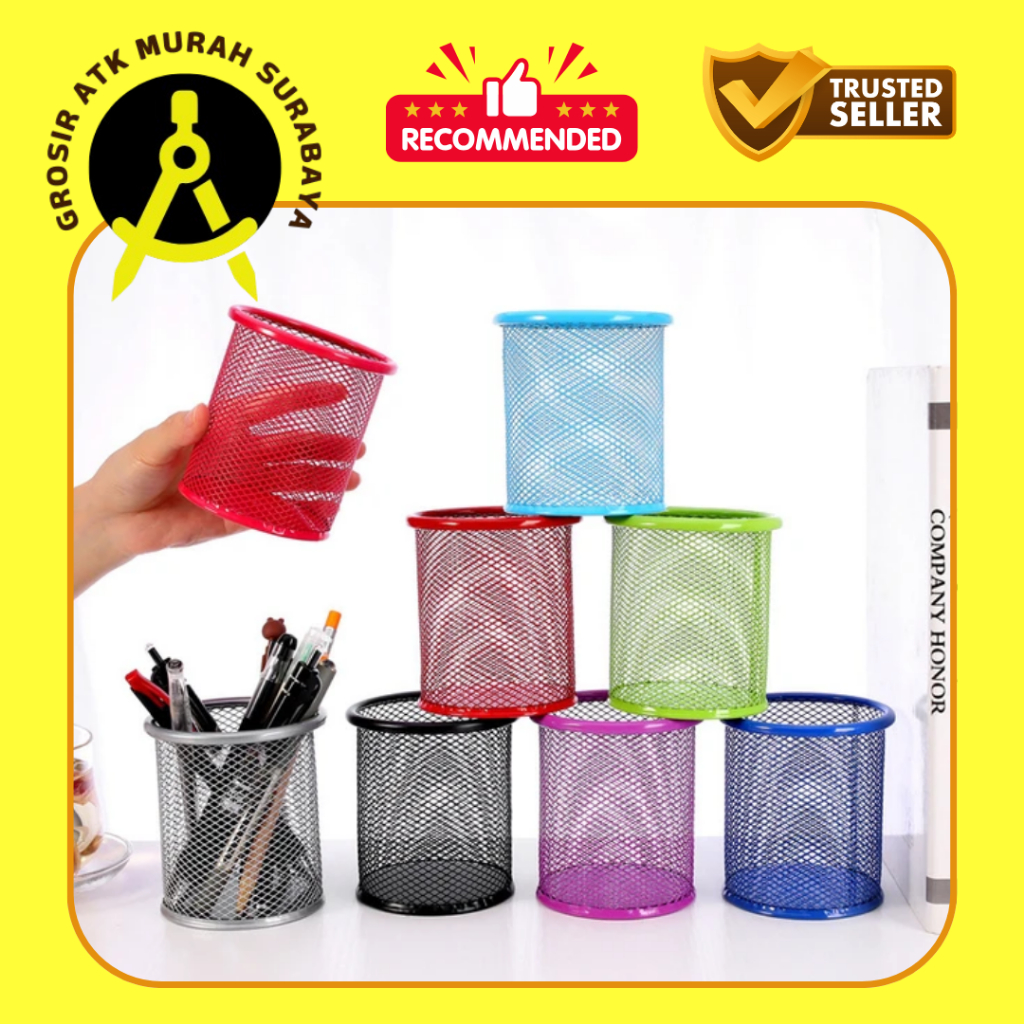 

Desk Pen Organizer / Tempat Pensil / Tempat Pulpen Ballpoint Keranjang / Keranjang Pulpen Bulat dan Kotak / Tempat Alat Tulis Model Polos Warna