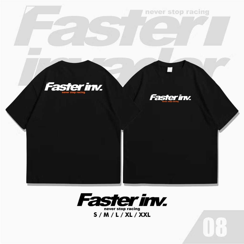 Kaos FASTER INVADER Terbaru Black Original Simple - Kaos Anak Racing - Kaos Anak Sunmori - Kaos Mura